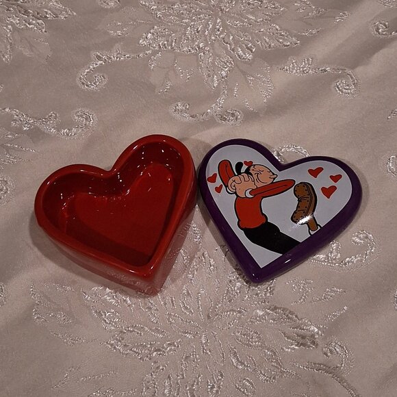 Westland "Olive Oyl In Love" Ceramic Heart Trinket Box - Picture 4 of 13
